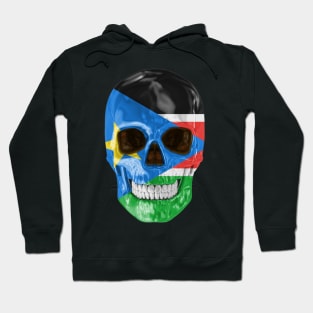 South Sudan Flag Skull - Gift for South Sudanese With Roots From South Sudan Hoodie